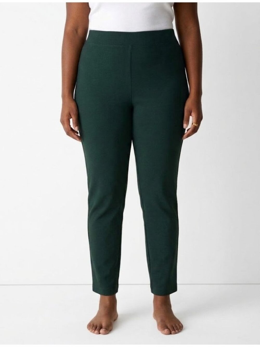 NWT Eileen Fisher Slim Ankle in Ivy Washable Stretch Crepe Pull-on Pants XL